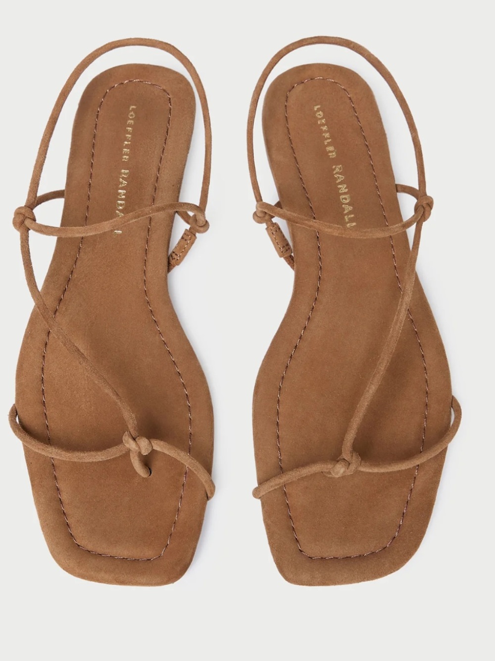 Loeffler Randall Tan Suede Knotted Strappy Sandal